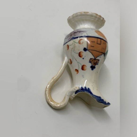 19th Century Antique Gaudy Welsh Village Pattern Creamer Pitcher Jug - Picture 15 of 16